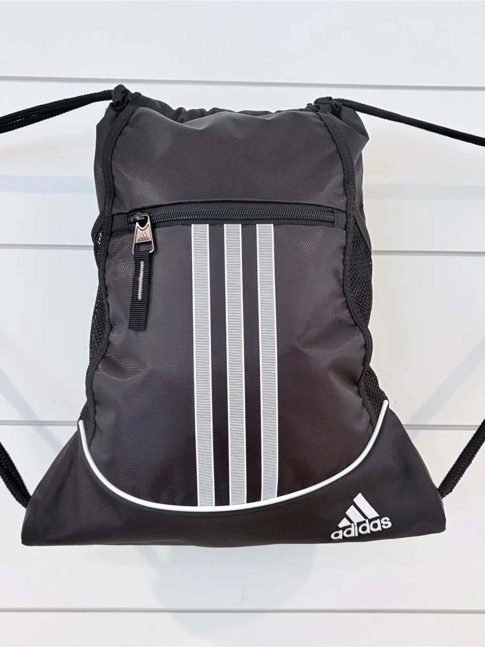 Adidas Y2K Sportcore Drawstring Backpack Gym Sack Black White